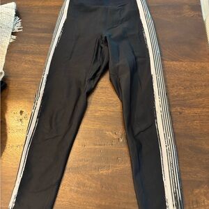 Ultracor Black Leggings with White Stripes